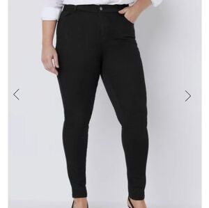 Evans Denim Shaper Black Skinny Jeans with Zip Ankles Size 16